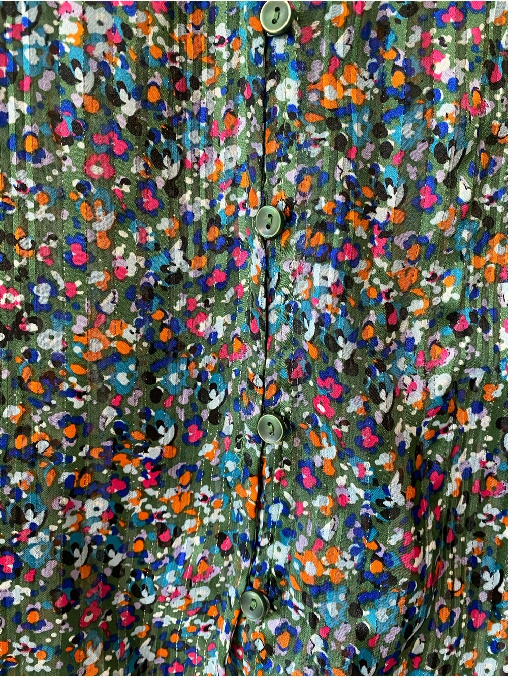Zac & Rachel Semi-sheer Colorful Blouse Sz S - Picture 3 of 10